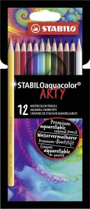 Aquacolor Arty - Kuru Boya Kalemi - 12'li Paket - Çeşitli Renkler