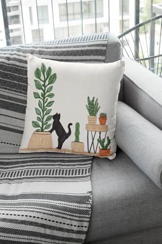 2'li Premium Tay Tüyü Leke Tutmaz Kumaş Çift Taraflı Kırlent Yastık Kılıfı Kaktüs 43X43CM KRL444