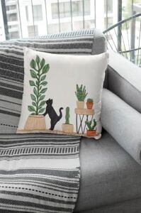 2'li Premium Tay Tüyü Leke Tutmaz Kumaş Çift Taraflı Kırlent Yastık Kılıfı Kaktüs 43X43CM KRL444