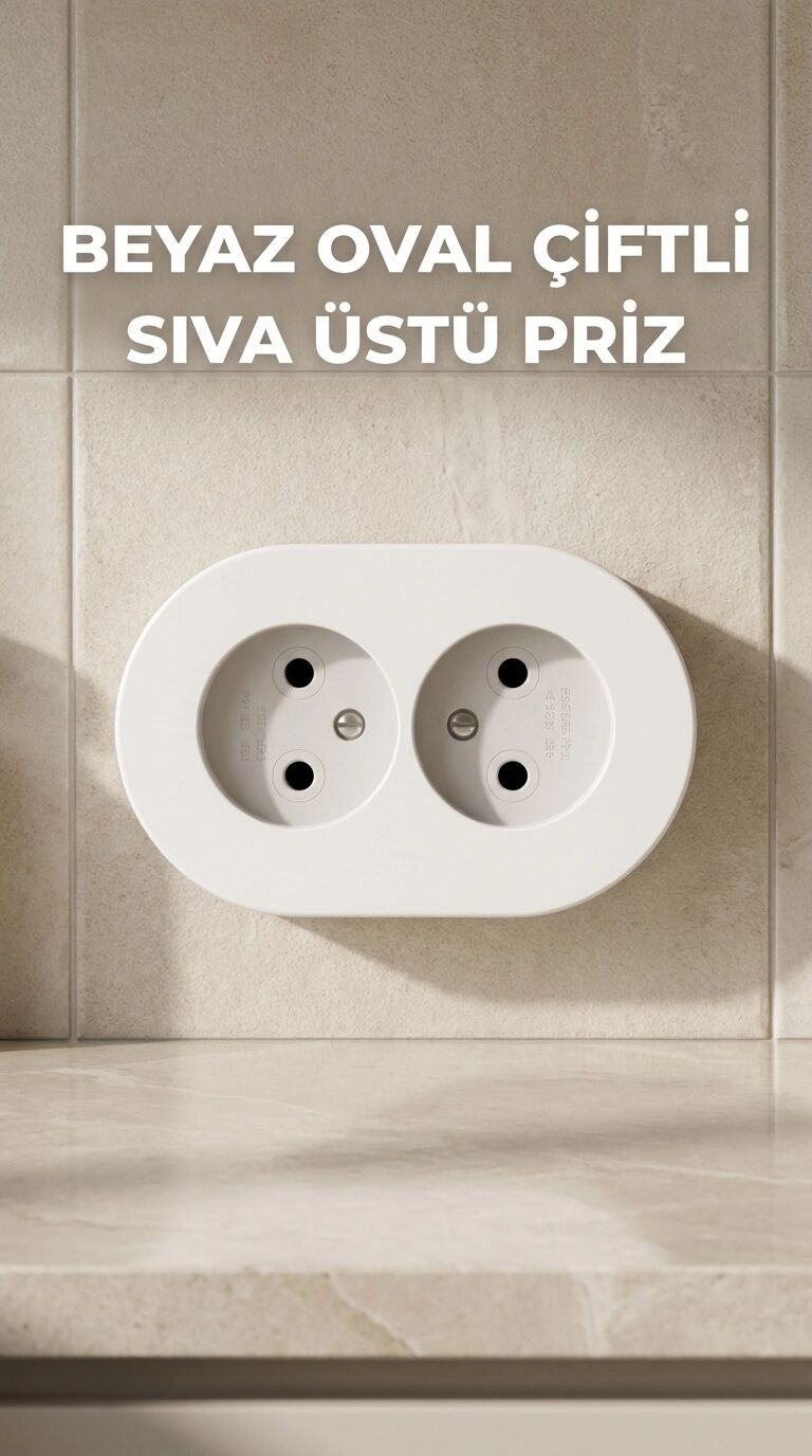 Beyaz Ikili Topraklı Priz Duvar Tipi Modern Tasarım