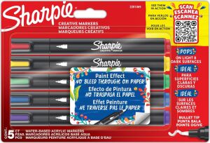 Creative Marker Akrilik Boya Kalemleri | Yuvarlak Uçlu Su Bazlı Boya Kalemi | Mürekkep Kağıda Geçirmez ve Çoğu Yüzey Üzerine Yazar | 5 Adet