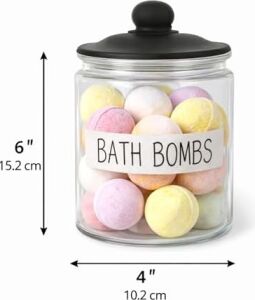 1,8 L Cam Deterjanlık Kavanoz – Amber Renk, Kapaklı “bath Bombs” Saklama Kabı, Çamaşır Deterjan Kapsülü ve Pod Düzenleyici