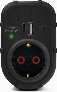Yeni Tekli Akım Korumalı 5V 2,4A USB ve Type-C ile Hızlı Şarj, Topraklı Priz, Sürekli Koruma, 16A 250V, Max 3500W Aşırı Yük Koruması (Siyah)