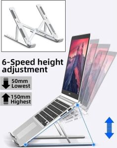 Metal Tablet Tutucu, Dizüstü Bilgisayar Standı, Masa Üstü Bilgisayar Standı, Ayarlanabilir Alüminyum Katlanabilir, Taşınabilir, MacBook Air Pro, Ipad,  Uyumlu, 10-15,6” Uyumludur