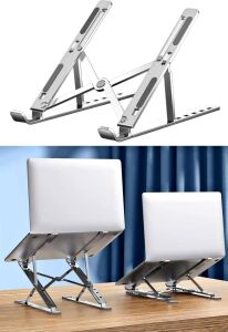 Metal Tablet Tutucu, Dizüstü Bilgisayar Standı, Masa Üstü Bilgisayar Standı, Ayarlanabilir Alüminyum Katlanabilir, Taşınabilir, MacBook Air Pro, Ipad,  Uyumlu, 10-15,6” Uyumludur