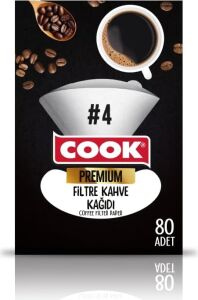 Premium Filtre Kahve Kağıdı, Ebat 4, 80 Adet