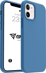 iPhone Kılıf Ince Sıvı Silikon 3 Katmanlı Tam Kaplamalı Yumuşak Jel Kauçuk Kılıf Kapak (Mat Lacivert, iPhone 11)