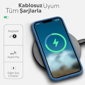 iPhone Kılıf Ince Sıvı Silikon 3 Katmanlı Tam Kaplamalı Yumuşak Jel Kauçuk Kılıf Kapak (Mat Lacivert, iPhone 11)