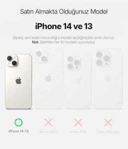 iPhone 13 ve 14 Için Magsafe ile Uyumlu Şeffaf Kılıf Kristal Berraklığında Materyal Polikarbonat Arka Kısım ve Silikon Kenarlar Wireless Kablosuz Şarj Destekli Kılıf Kapak (13-14)