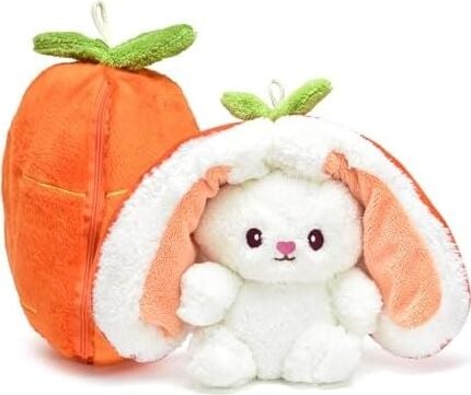 Özgüner Oyuncak Pelüş Çilek Tavşan,fermuarlı Meyve Çantasında Nakışlı,40 Cm,pembe, Kırmızı, Karpuz, Ananas, Havuç Model Seçenekleri,paskalya,çilek Tavşan (Havuç)
