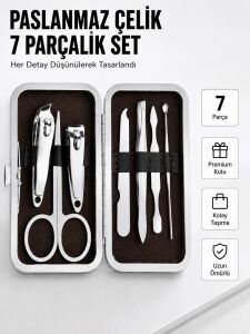 Paslanmaz Çelik Kişisel Bakım Seti – 7 Parça