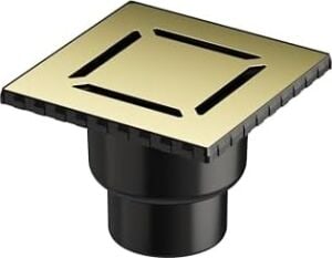 V-Flow Kare 5608278 Duş Kanalı Alttan Çıkışlı 100 Kapak Parlak Altın