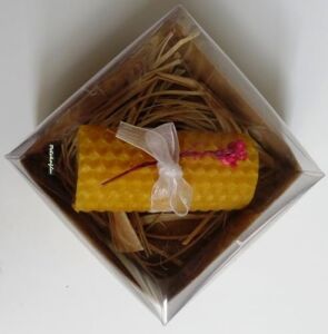 (6 Adet) Özel Günler Için Doğal Petek Balmumu Mum 7cm X3CM Kutulu Mum Beeswax Candle