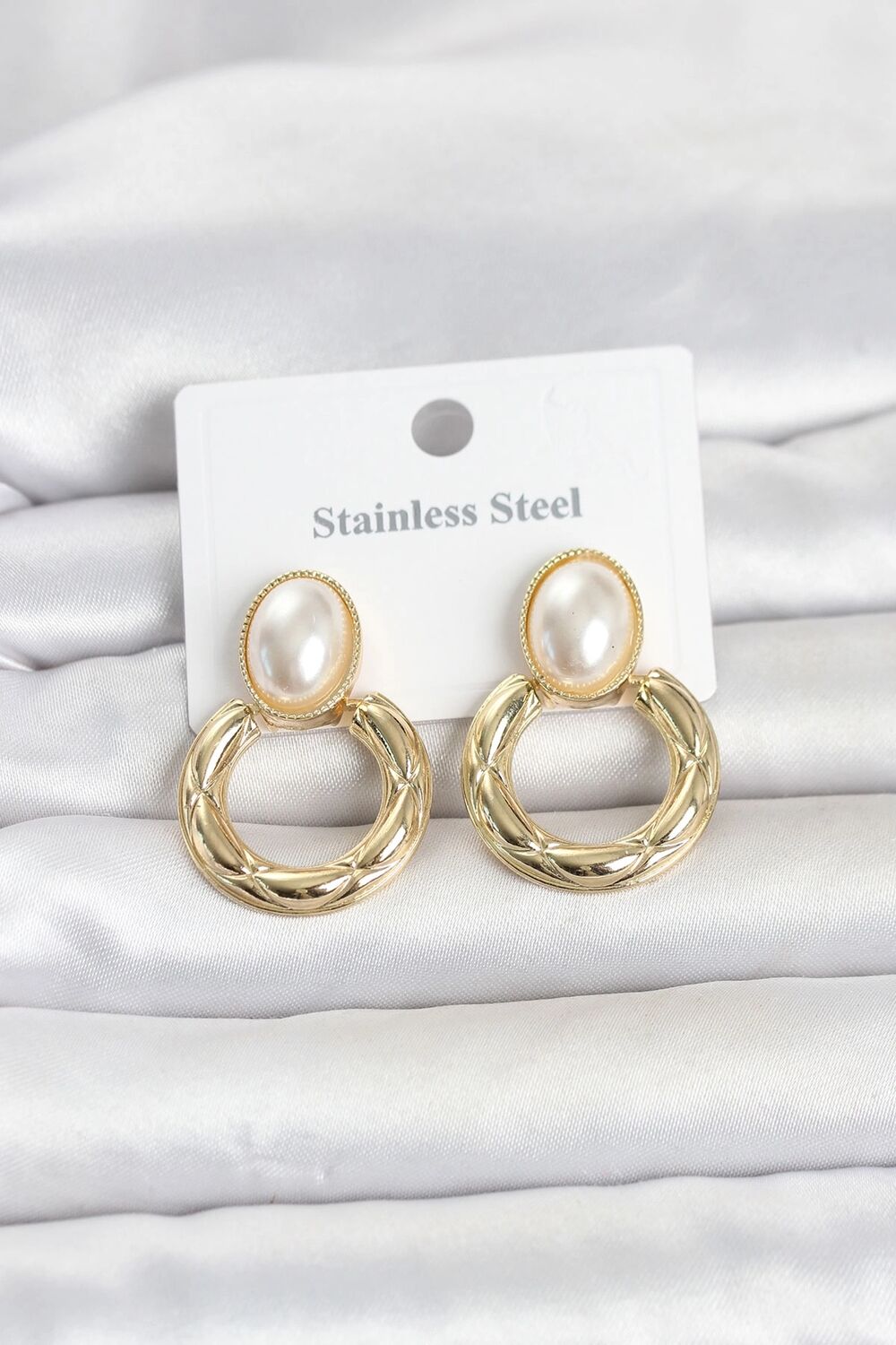 316L Çelik Gold Renk Vintage Model Kadın Küpe