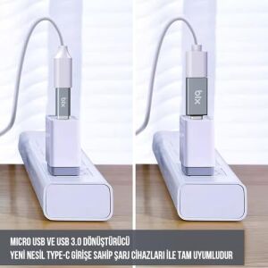 Adp-04 2'si 1 Arada Type-C Micro USB ve USB Çevirici Dönüştürücü Adaptör