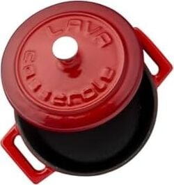 Metal Döküm Mini Tencere, Trendy, 10 Cm, 0.35 L Hacim, Kırmızı