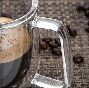 Vicloon Çift Duvar Cam Kupa, Isı Yalıtımlı Bardak Bardak, Saplı 250 Ml, Çay Su Bardakları, Kahve, Süt, Cappuccino, Espresso, Şeffaf Bira, 2'li Set