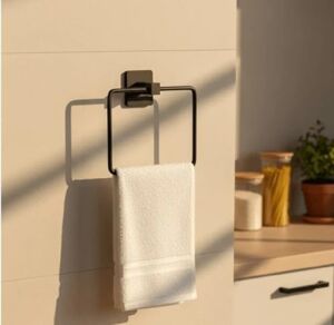Yapışkanlı Banyo Aksesuar Seti,kare Havluluk,fön Makinesi Askısı,tuvalet Kağıdı Tutucu, Delme,vidalama Gerektirmez (Set1)