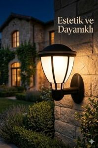 Kupa Serisi Bahçe Duvar Apliği 37 cm - Siyah E27 Duylu Zita Dış Mekan Lambası - IP54 Su Geçirmez, Uv Korumalı Modern Tasarım (Ampul Hariç)