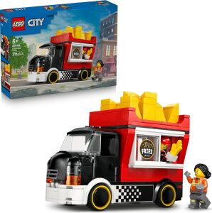 City Patates Kızartması Kamyonu 60488 – 5 Yaş ve Üzeri Çocuklar Için Satıcı ve Müşteri Minifigürü ile Yemek Aksesuarları Içeren Yaratıcı Oyuncak Yapım Seti, Çocuklar Için Hediye Fikri (216 Parça)