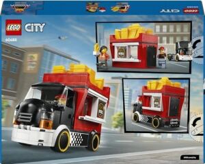 City Patates Kızartması Kamyonu 60488 – 5 Yaş ve Üzeri Çocuklar Için Satıcı ve Müşteri Minifigürü ile Yemek Aksesuarları Içeren Yaratıcı Oyuncak Yapım Seti, Çocuklar Için Hediye Fikri (216 Parça)