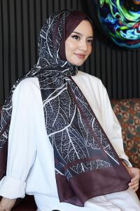 Mermer Desen Bordo Soft Pamuk Şal Çok Renkli 54