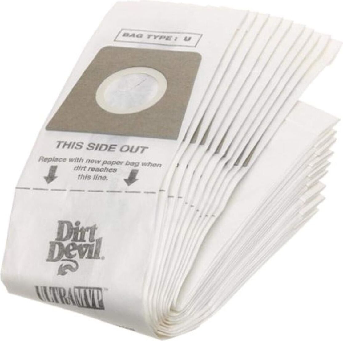 Dirt Devil Tip U Vakum Torbaları (10'lu Paket), 3920048001