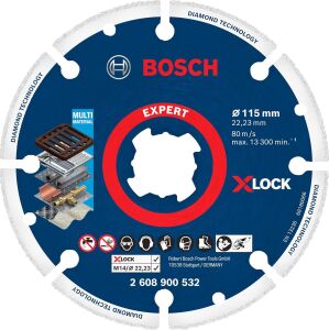 1x Expert Diamond Metal Wheel X-Lock Kesme Diski 115 mm (Dökme Demir, Paslanmaz Çelik, Çelik, Demir Içermeyen Metalle, Ø 115 Mm, Aksesuar Küçük Avuç Taşlama Makinesi)