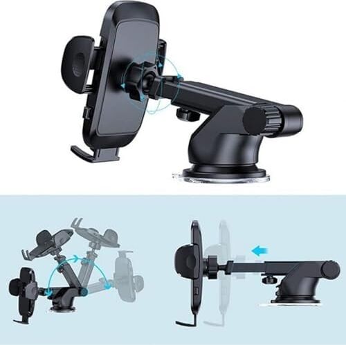 Hb-39 Premium Telefon Tutucu Araç Içi Telefon Tutucu Ayarlanabilir Cam ve Torpido Için Yüksek Kalite Tutucu Araba