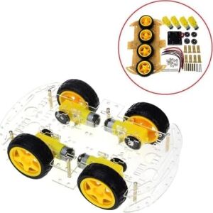 Arduino 4WD Robot Araba Platform Kiti Seti Şeffaf