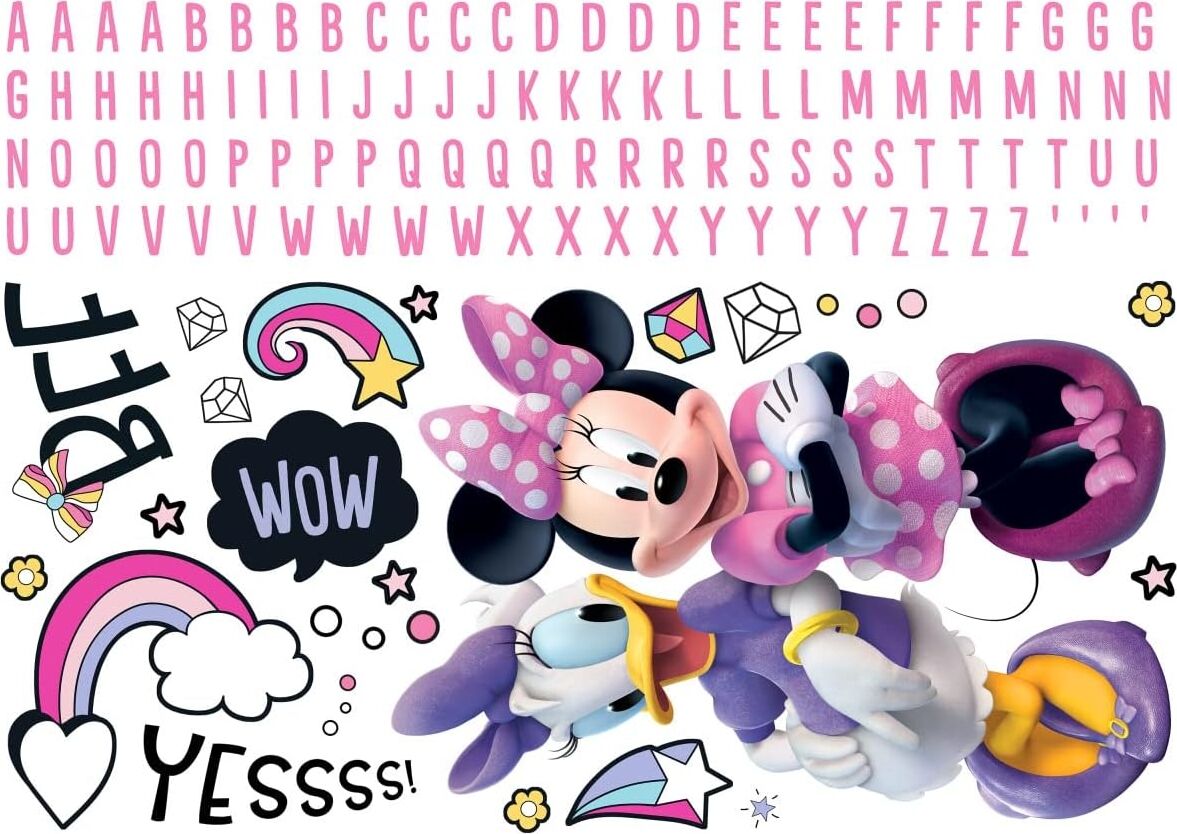 RMK5156GM Minnie Mouse Soy ve Yapıştır Alfabeli Dev Duvar Çıkartmaları