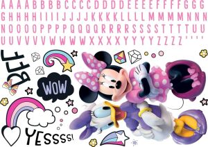 RMK5156GM Minnie Mouse Soy ve Yapıştır Alfabeli Dev Duvar Çıkartmaları