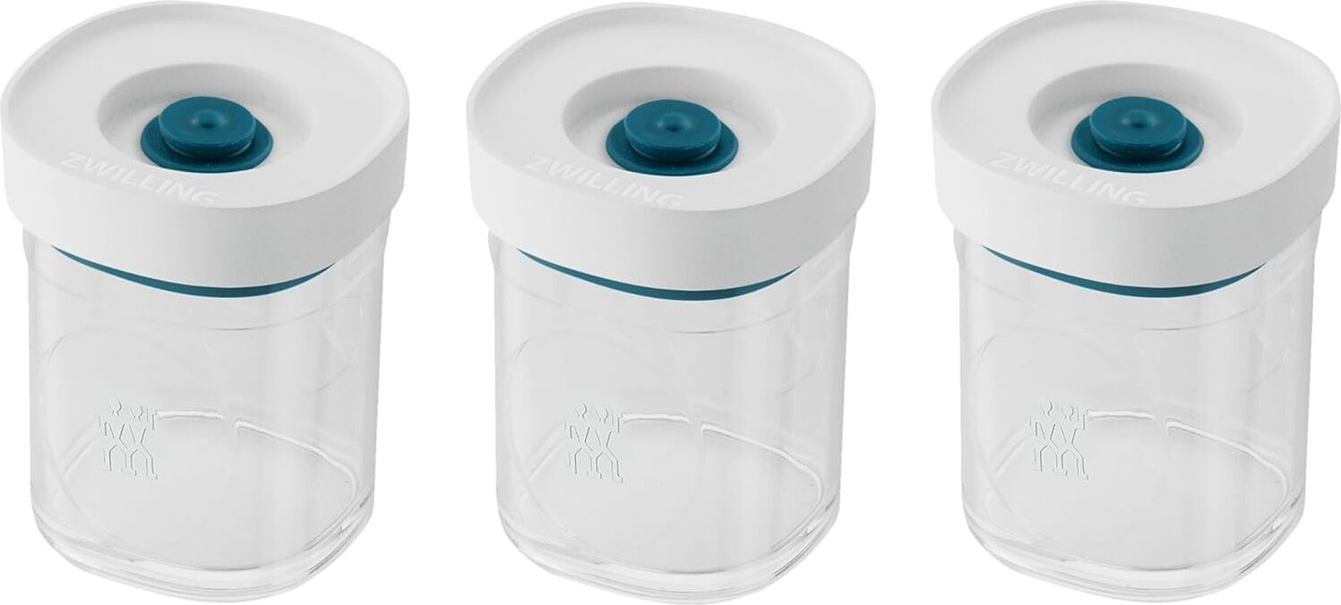 Fresh & Save Cube Vakumlu Saklama Kabı Set, Xs, 3 Parça, Şeffaf Akdeniz Mavisi