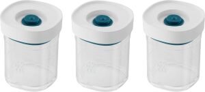 Fresh & Save Cube Vakumlu Saklama Kabı Set, Xs, 3 Parça, Şeffaf Akdeniz Mavisi