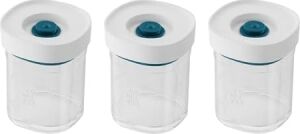 Fresh & Save Cube Vakumlu Saklama Kabı Set, Xs, 3 Parça, Şeffaf Akdeniz Mavisi