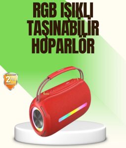 Rgb LED Işıklı 20W Taşınabilir Bluetooth Hoparlör Ipx6 Suya Dayanıklı