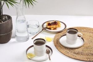 Chopin Bakır 2 Kişilik Çay Fincan Takımı 200CC