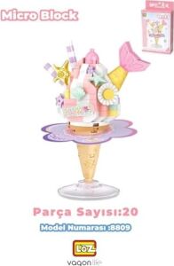 Loz Micro Block Serisi Bardak Dondurma Figürü 200 Parça Oyuncak Yapım Seti FFLZ-8809