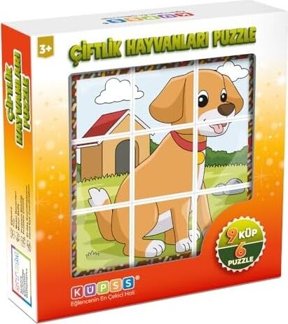 Çiftlik Hayvanları 3D Puzzle - 9 Küp 6 Yapboz