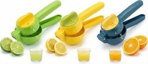 El Tipi Narenciye ve Limon Sıkacağı – Kapaklı Filtreli Tasarım, Dayanıklı Abs Gövde, Portakal Mandalina Limon Için Uygun, Ergonomik Saplı Pratik Mutfak Sıkacağı (Lacivert-Sarı)