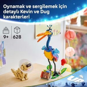 ve Pixar Kevin ve Dug 43290-9 Yaş ve Üzeri Kız ve Erkek Çocuklar Için Yukarı Bak Filminden 2 Karakter Içeren Yaratıcı Oyuncak Yapım Seti, Çocuklar Için Eğlenceli Hediye Fikri (628 Parça)