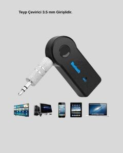 Aux Bluetooth Adaptör ve 38W Hızlı Araç Şarj Cihazı Seti