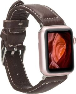 Apple Watch Uyumlu Deri Kordon 42-44-45MM Nm4-As4 Kahve