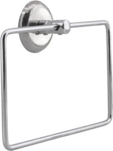 Kare Krom Havlu Halkası Duvara Monte, Parlak Krom Kaplama Metal Banyo Havluluğu, Modern Tasarım Kare Havlu Askılığı, Lavabo Yanı Havlu Tutucu Banyo Aksesuarı
