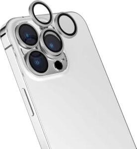 Zore Ile Uyumlu 16 Pro 16 Pro Max Cl-15 Parmak Izi Bırakmayan Anti-Reflective Kamera Lens Koruyucu Gümüş