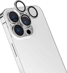 Zore Ile Uyumlu 16 Pro 16 Pro Max Cl-15 Parmak Izi Bırakmayan Anti-Reflective Kamera Lens Koruyucu Gümüş