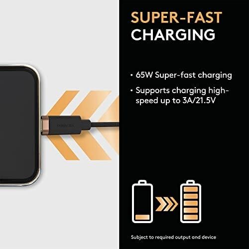 1m Usb-C To Usb-C Örgülü Şarj Kablosu - Siyah