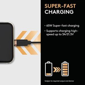 1m Usb-C To Usb-C Örgülü Şarj Kablosu - Siyah