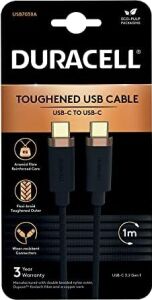 1m Usb-C To Usb-C Örgülü Şarj Kablosu - Siyah