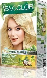 Amonyaksız, Vegan, Doğal, Besleyici Kalıcı Saç BOYASI%100 Beyaz Kapama (1 Paket 2 x 50 ml Boya & Oksidan) (Buğday Sarısı 9.0)
